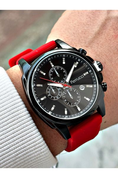 Ferrucci Custom Design 3 ATM Waterproof Silicone Cord Men's Wrist Watch