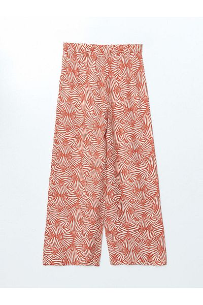 LC Waikiki New Season Patterned Women's Trousers with Elastic Waist - S5M338Z8
