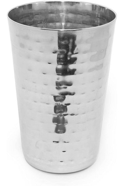 Kedge Stainless Steel Hammered Finish Taper Glass, 7.6 cm X 11.10 cm Size