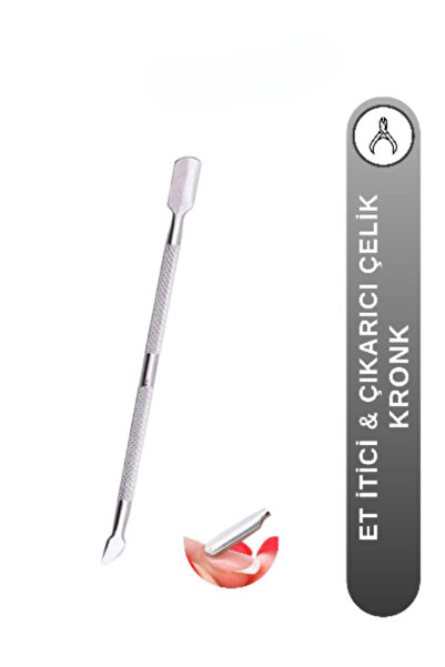 BİYUTREND Çelik Çift Uçlu Tırnak Eti Itici Paslanmaz, Metal Kronk, Tırnak San...