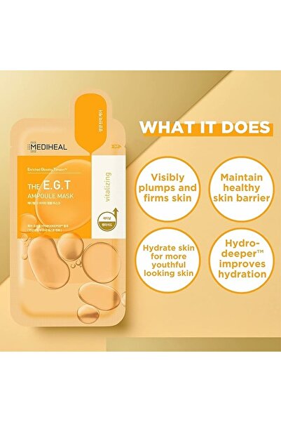 Mediheal Korean E.G.T Nourishing Ampoule Mask, Infused With Vitalizing Peptide, 10's, 27 ml