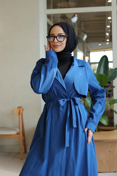 MİSSKAYLE Moon Piece Detailed Suit Indigo