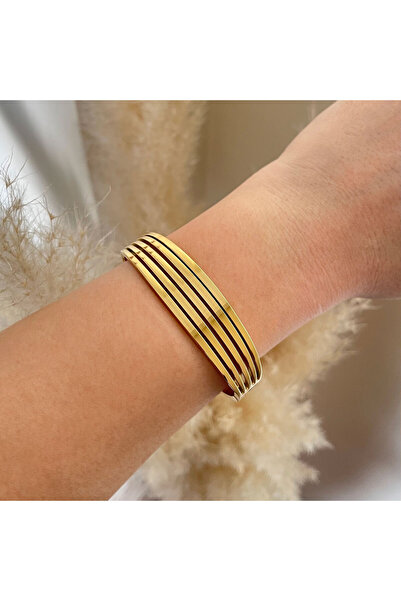 nerora Dörtlü Kalın Çelik Kelepçe Bileklik