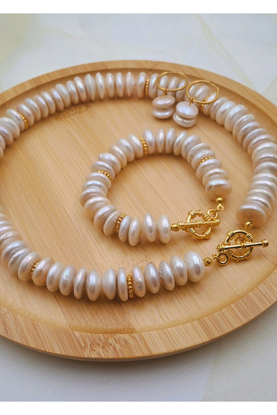 Rose Glow Pearl Jewelry White Dream Gerçek Inci Kolye - Gerçek Tatlı Su Incisi