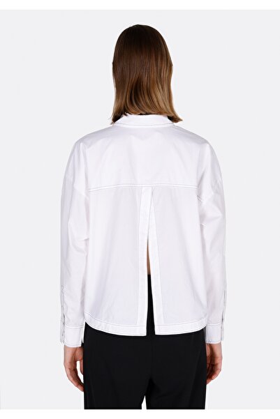 Colin's Regular Fit Shirt Neck Plain Women's White Long Sleeve Shirt