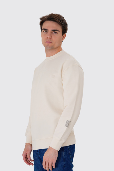 UNIQVIBE سويت شيرت رجالي عادي مصنوع من القطن العضوي بنسبة 100%