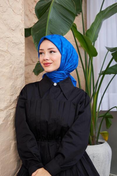 İpekhan Κασκόλ Saks Blue Jacquard Houndstooth - 9901-19