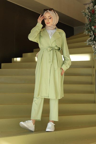MİSSKAYLE Moon Piece Detailed Suit Mint Green