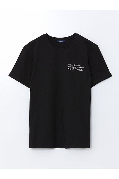 LC Waikiki Ανδρικό μπλουζάκι LCW Crew Neck New York με εμπριμέ χτενισμένο βαμβάκι