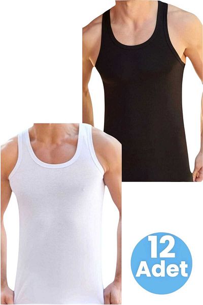 Tezzgelsin Men's Cotton 2 Colors 12 Pack Undershirts