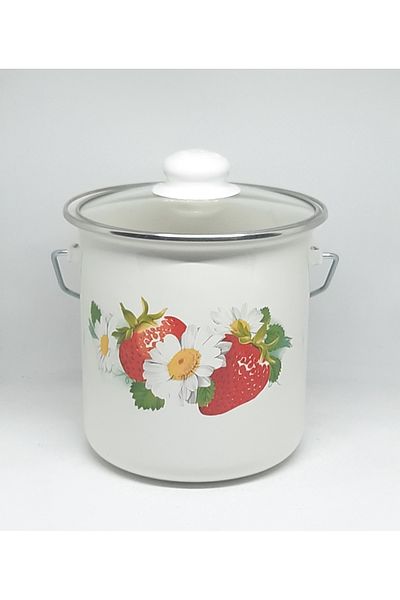 Avşar 18 cm 3 Liter Strawberry Enamel Copper and Copper