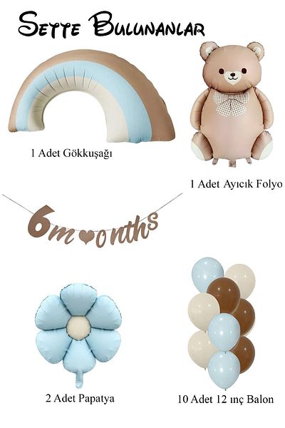 Patladı Gitti Retro Half Age Daisy Themed Baby Boy Concept Birthday Set