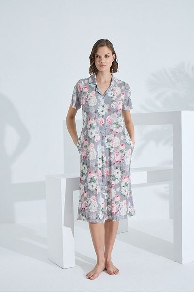 Etoile Bamboo Short Sleeve Pocket Summer Women's Dress 72953