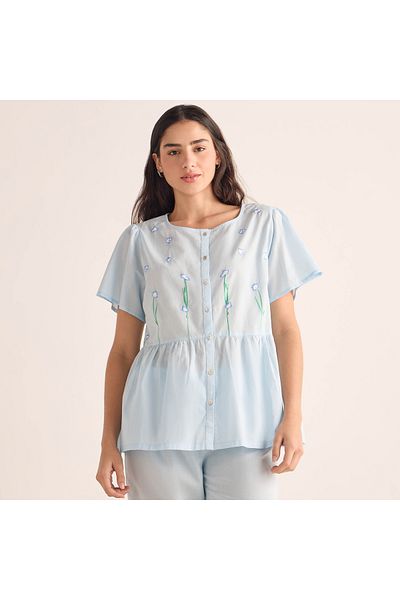 FAV Embroidered Shirt and Pyjama Set