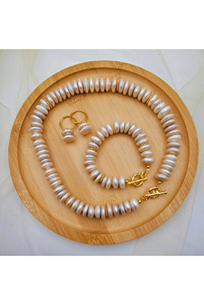 Rose Glow Pearl Jewelry White Dream Gerçek Inci Kolye - Gerçek Tatlı Su Incisi