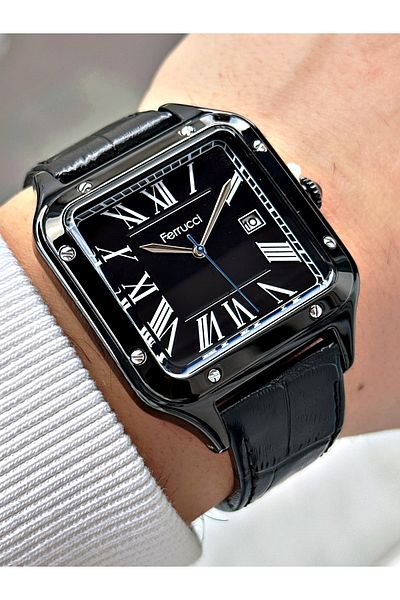 Ferrucci 3 Atm Waterproof Calendar Leather Men's Wristwatch - Special Design