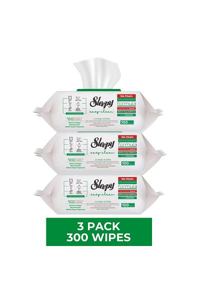 Sleepy Easy Clean White Soap Value Pack - 3 Packs, 300 Cleaning Wipes for Every Surface