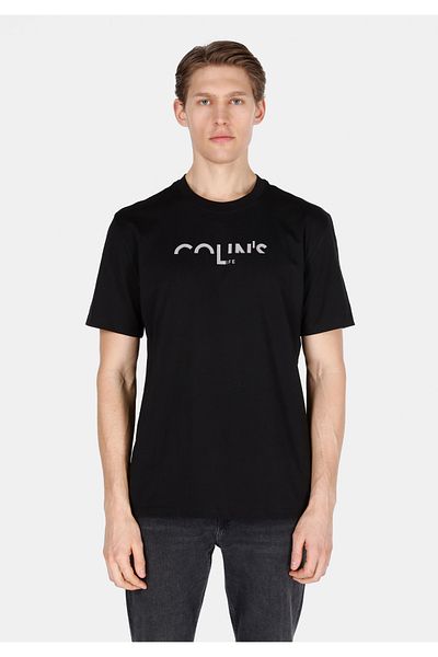 Colin's Comfort Fit Round Neck Plain Men's Black Short Sleeve T-Shirt