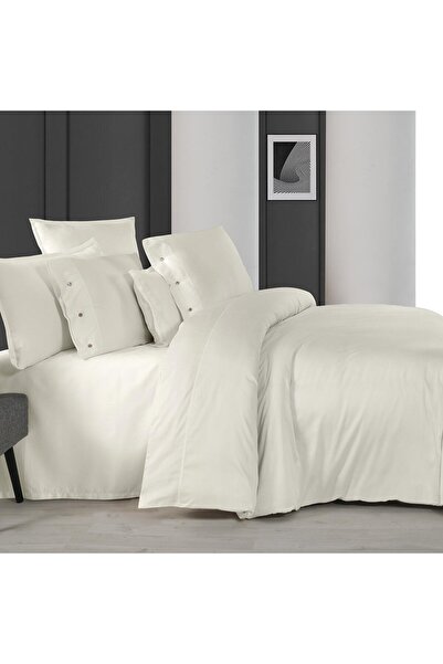 Sarev Monochrome Off Whıte%100 Pamuk Saten ''300 TC" Nevresim Takımı TK v1