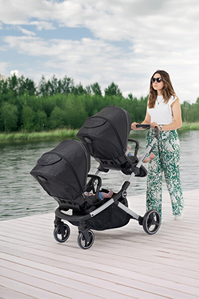 Prego 2071 Ibiza Pro Ikiz Bebek Arabası-siyah (SADECE BEBEK ARABASI)