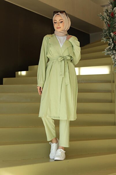 MİSSKAYLE Ay Parça Detaylı Takım Mint Yeşili