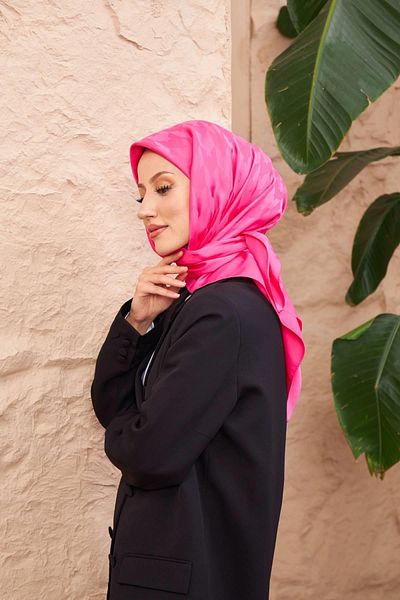 İpekhan Eșarfă Jacquard Houndstooth Fuchsia 9901-09