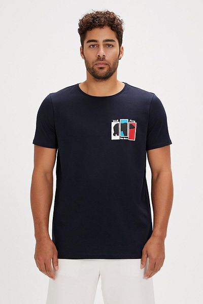 Bad Bear Men's T-Shirt - Grizzle Navy Printed