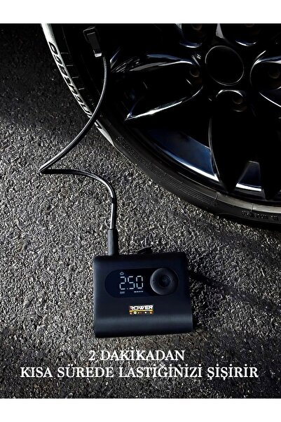 ROWERMAX Yeni Nesil Şarjlı Hava Pompası Araç Lastik Bisiklet Motor Top Şişirm...