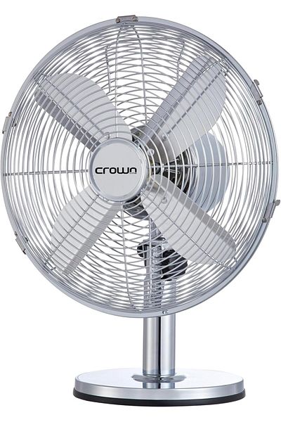 Generic مروحة طاولة Crownline TF-403 ذات شفرة معدنية مقاس 12 بوصة مع إمالة وتذبذب وتحكم بثلاث سرعات.