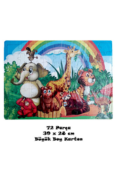 BEYHAN BAYHAN Büyük Boy 72 Parça Karton Yapboz Puzzle 7 Yaş+ 39x27cm -Gökkuşa...