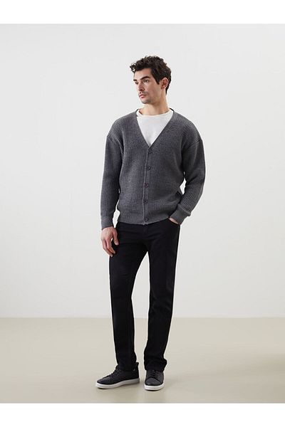 LC Waikiki Standard Mold V-Neck Men's Knitwear Cardigan