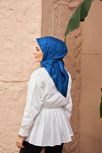 İpekhan Καρό Ζακάρ Κασκόλ Νυχτερινό Μπλε 9900-16