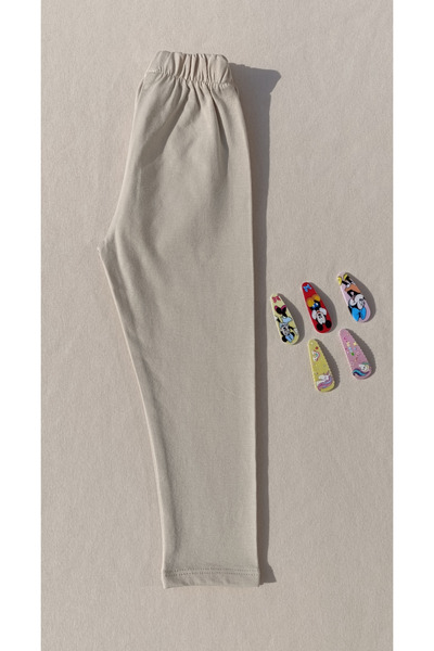 siyalife Girl's Cream Color Basic Leggings