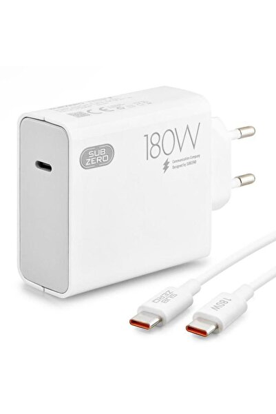 Subzero 180w Type-c Pd Kablolu Sg82 Turbo Ev Tipi Şarj Aleti Salise Gösterir