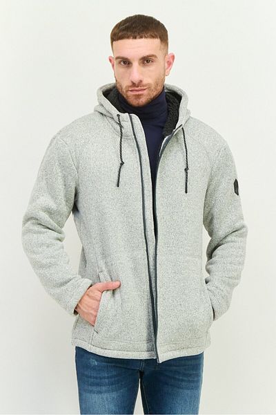 Free Country Men Hooded Heather Long Sleeves Sweatshirt, Grey