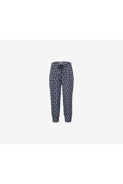 Tchibo Women Regular Fit Straight Allover Capri Pants, Navy