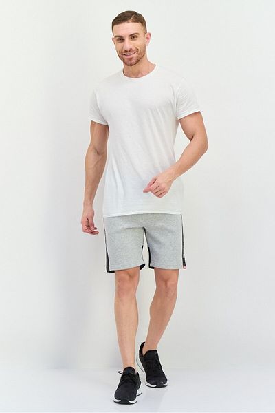 Crosshatch Men Brand Logo Basic Shorts, Grey Marl