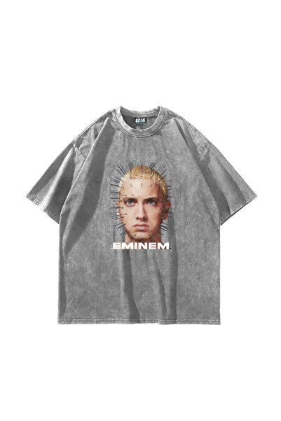 Sekizbiraltı Eminem Icon Printed Washable White Oversize Unisex Tshirt