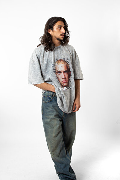 Sekizbiraltı Eminem Icon Printed Unisex Oversize White T-Shirt