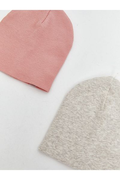 LC Waikiki Lcw Baby Pink Basic Baby Girl Beanie 2-Pack
