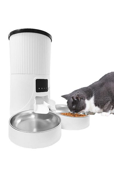 KidLe Automatic Pet Feeder Double Bowl Cat Feeder