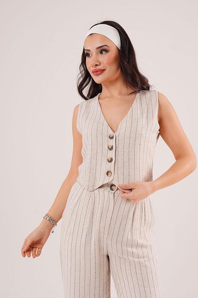 Hipo Trend Vest and Trousers - Black Striped Double Suit