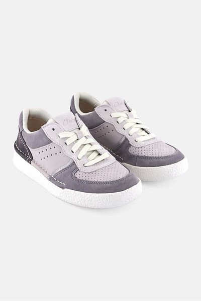 CLARKS Women Craftcup Court Lace Up Shoes, Grey