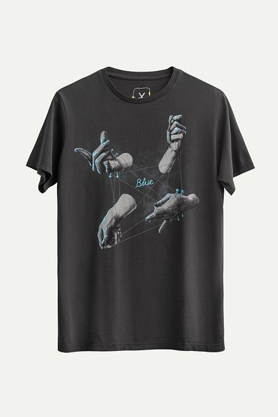 KAFT Unisex T-Shirt Regular Fit Design - Μπλε