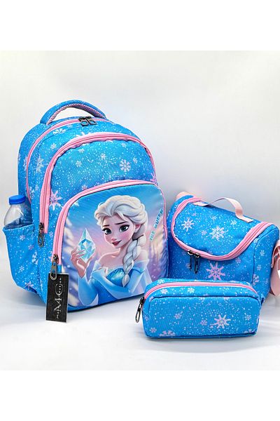 MegiHero Blue Character Patterned Gypsumki First School Bag Orthopedics for Girls