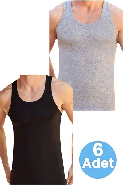 Uniquetrenders Men's Cotton 2 Colors 6 Pack Undershirts