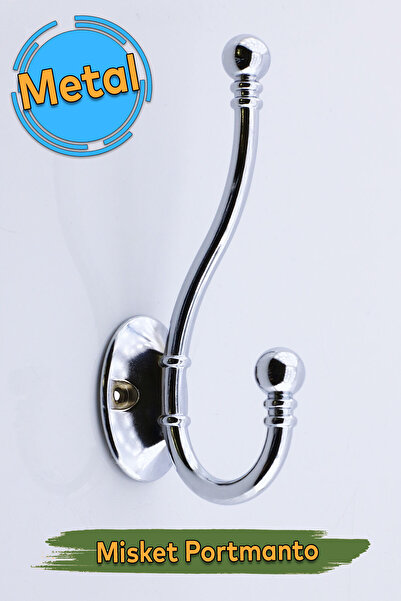 Badem10 Misket Askı Gümüş Vestiyer Portmanto Dolap Askılık Askılığı Duvar Ban...