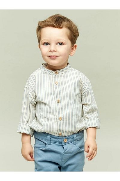 LC Waikiki Lcw Baby Prevailing Collar Striped Boy's Shirts and Pants 2 Pcs