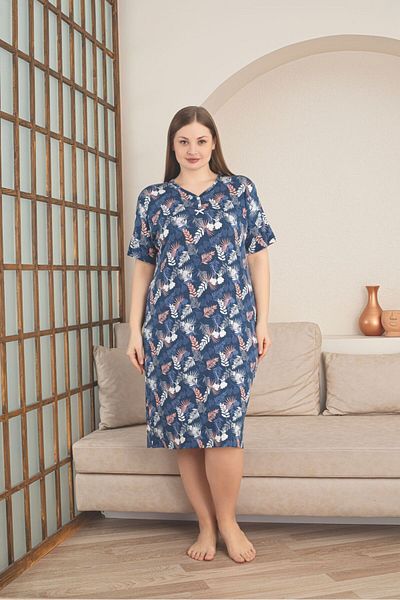 Asel Plus Size Ultrasoft Lycra Combed Cotton Dress