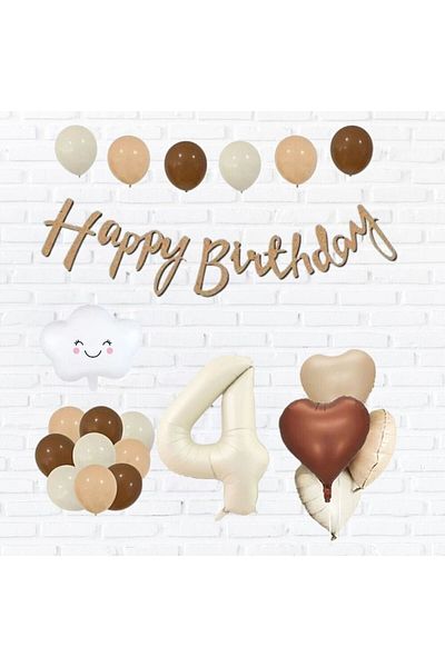 Konsept Sepeti Set of Calligraphy Banner and Balloons for Age Birthday to Carry on Distinguished